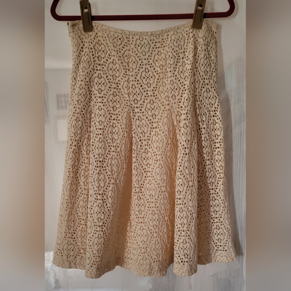 Isaac Mizrahi for Target Cream Eyelet Skirt - 8